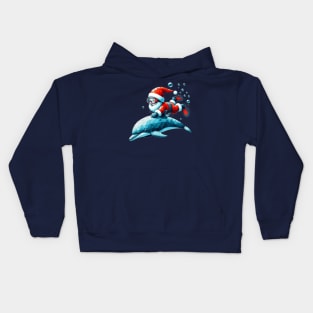 Baby Santa with Dolphin ii Kids Hoodie